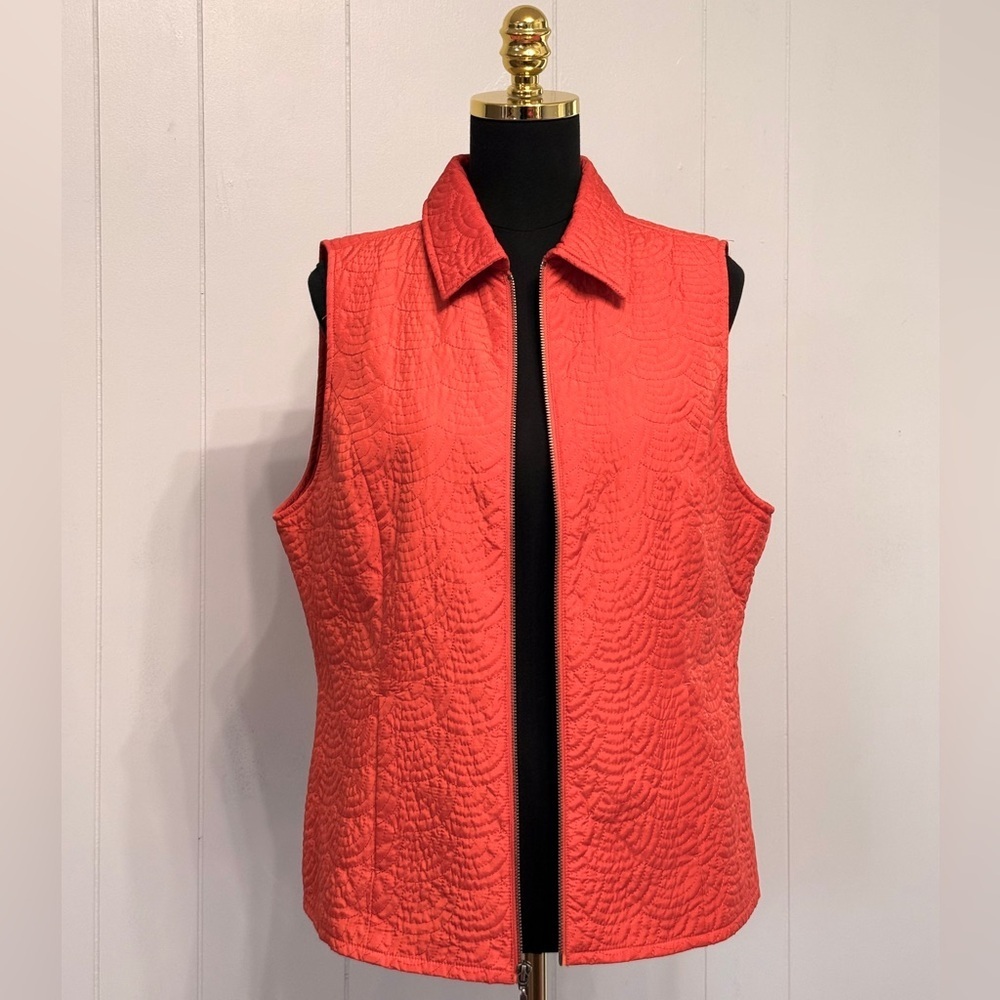 #3). Chico's Orange Quilted Vest